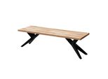 Esszimmerbank Massivholz Metall Loft-Stil, Akazie 175X45X45 Cm