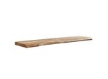 Wandregal Akazienholz Baumkante Rustikal, Beige 120X26X4 Cm