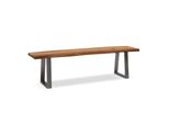 Esszimmerbank Massivholz Metall Baumkante Chromgestell, Akazie 120X40X46 Cm