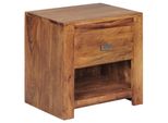 Nachttisch – Massivholz, Landhausstil, Ablage & Schublade, Griff Verchromt