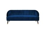 3-SITZER-SOFA Samtstoff Kobaltblau Alsvag