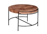 Couchtisch Industrial, Akazienholz Mattschwarz Metallgestell, 62X40X62 Cm