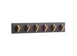 Wandgarderobe Mango Massivholz Metall Modern 60X10X8 Cm Schwarz Gold