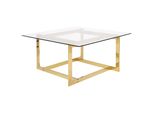 Couchtisch Glas Gold Quadratisch 80/80 Cm Crystal