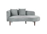 Chaiselongue Samtstoff Hellgrau Linksseitig Chaumont