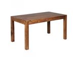 Esstisch Massivholz Akazie Rechteckig Handgefertigt Nako, Braun 160X80X76 Cm