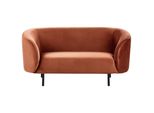 2-SITZER-SOFA Samtstoff Orange/Schwarz Loen