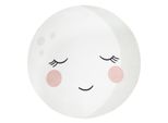 Kinderteppich Waschbar, Mit Mond-Motiv, Creme, Ø 150 Cm