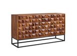 Sideboard – Massivholz, 145X81X45 Cm, Industrial-Stil, Metallgestell