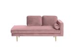Chaiselongue Samtstoff Rosa Rechtsseitig Miramas