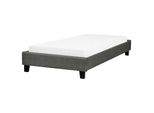 Polsterbett Mit Lattenrost 90X200 Cm Grau Roanne