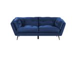 3-SITZER-SOFA Samtstoff Marineblau Lenvik