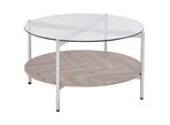 Couchtisch Silber/Heller Holzfarbton Lovell