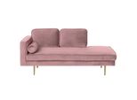 Chaiselongue Samtstoff Rosa Linksseitig Miramas