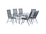 GartenmÖBel Set 6-Sitzer Aluminium Schwarz Catania