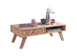Couchtisch Landhausstil Massivholz Mit Schublade Und Ablagefach, MaßE 95X35X50 Cm