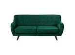 3-SITZER-SOFA Samtstoff SmaragdgrüN Bodo