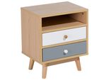 Nachttisch Heller Holzfarbton 2 Schubladen Fargo