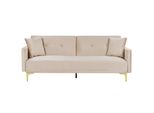 3-SITZER-SCHLAFSOFA Samtstoff Beige Lucan