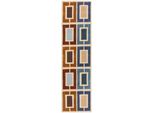 Wollteppich Derwent, Geometrisch, Blau-Bunt, 60 X 230 Cm