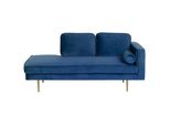 Chaiselongue Samtstoff Marineblau Rechtsseitig Miramas