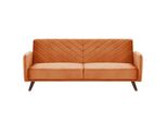 3-SITZER-SCHLAFSOFA Samtstoff Orange Senja