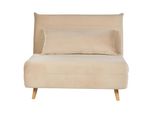 1-SITZER-SCHLAFSOFA Samtstoff Sandbeige Setten