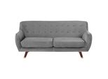 3-SITZER-SOFA Samtstoff Grau Bodo