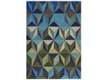 Wollteppich Derwent, Geometrisch, FlorhöHe 10 Mm, Blau-GrüN, 120 X 170 Cm