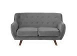 2-SITZER-SOFA Samtstoff Grau Bodo
