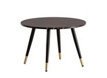 Couchtisch Mit Marmor Optik, Modernes Design, Metall-Gestell, Runde Form, Schwarz 60X60X41 Cm