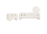 4-SITZER-SOFA Set Bouclé Weiß Leiren