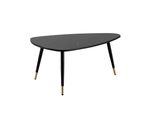 Couchtisch Mit Marmor Optik, Dreibein, Metall-Gestell, Dreieckig, Schwarz 90X60X41 Cm