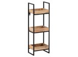 Wandregal Mango Massivholz Metall Industrial Stil 27X77X18 Cm Rechteckig Mit 3 Ablagen