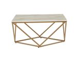 Couchtisch Marmor Optik Beige/Gold Quadratisch 80/80 Cm Malibu