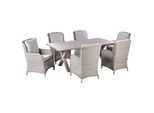 GartenmÖBel Set 6-Sitzer Aluminium Taupe Cascais