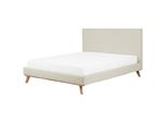 Polsterbett Mit Lattenrost 180X200 Cm Beige Talence