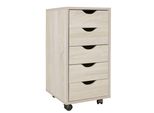Rollcontainer – Mdf-Holz, Sonoma, 5 Schubladen, Rollen, FüR BüRo Oder Wohnzimmer
