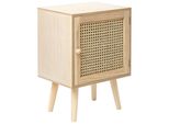 Nachttisch Rattan Heller Holzfarbton 38/30 Cm Almo