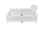3-SITZER-SOFA Bouclé Weiß/Gold Trosa