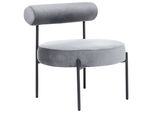 Sessel Samtstoff Grau/Schwarz Alpha