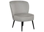 Sessel Samtstoff Hellgrau/Schwarz Voss