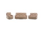 6-SITZER-SOFA Set Samtstoff Beige Bergen