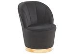 Sessel Samtstoff Schwarz/Gold Alby