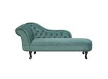 Chaiselongue Samtstoff MintgrüN Linksseitig Nimes