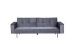 3-SITZER-SCHLAFSOFA Samtstoff Grau Visnes