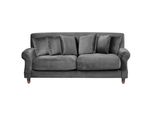 3-SITZER-SOFA Samtstoff Grau Eike