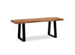 Garderobenbank Massivholz Metall Baumkante, Akazie-Schwarz 120X40X46 Cm