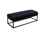 Sitzbank Samt Metallgestell Gepolstert, Schwarz 108X40X40 Cm