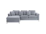 4-SITZER-ECKSOFA Polyester Grau Linksseitig Oslo